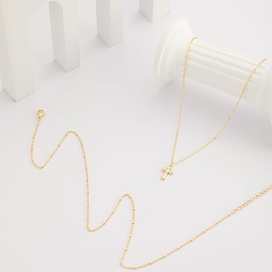 2 Layered Bead+Vintage Cross