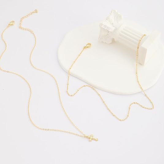 2 Layered Bead+Vintage Cross