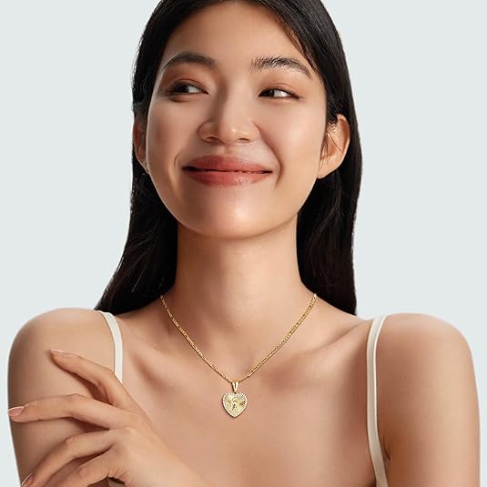 Virgin Mary Necklace Heart Zirconia