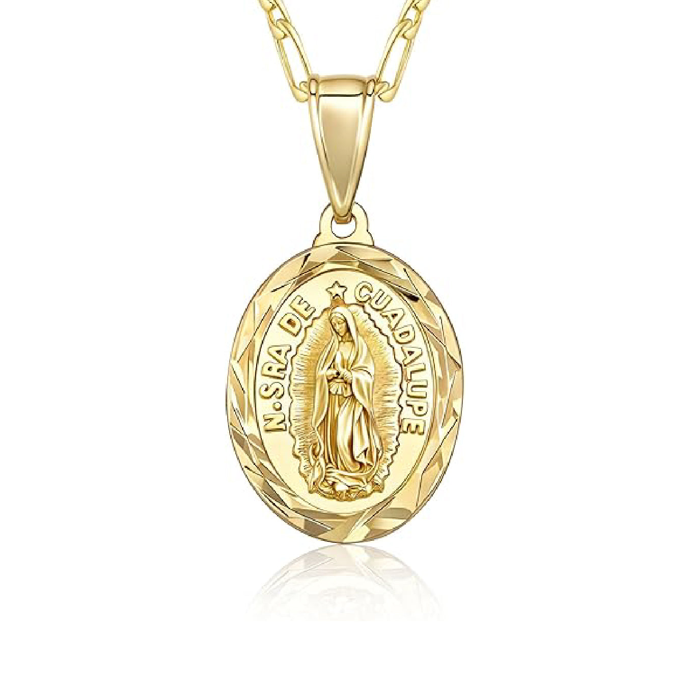 Virgin Mary Necklace Round pendant