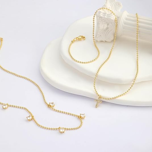 2 Layered Bead+Diamond Cross