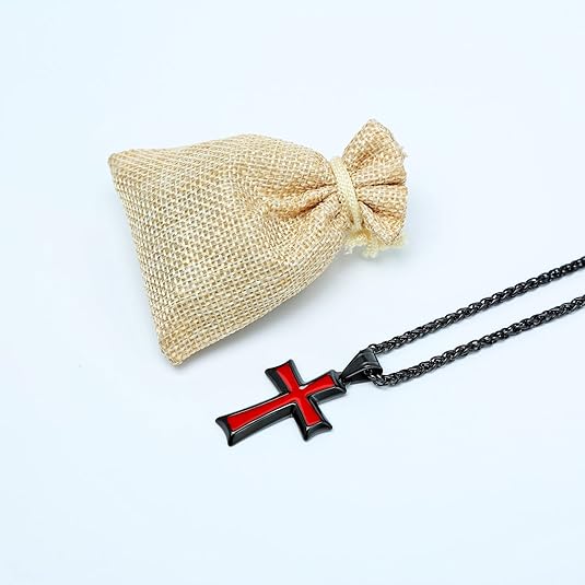 Cross Pendant Necklace with Wheat Chain