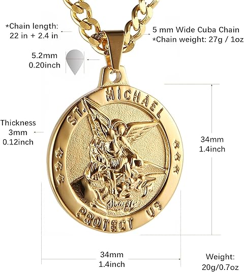 One color Pendant Necklace Michael The Archangel