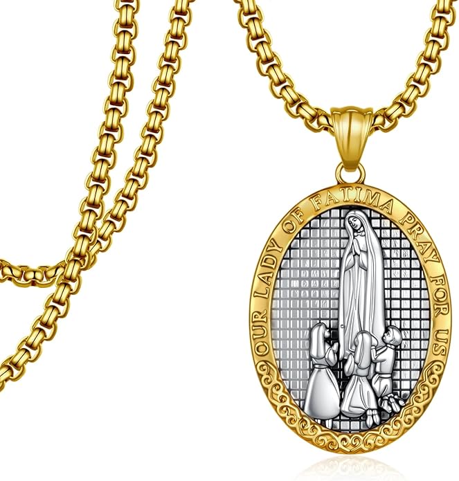 Our Lady of Fatima Necklace 925 Sterling Silver Virgen de Fatima