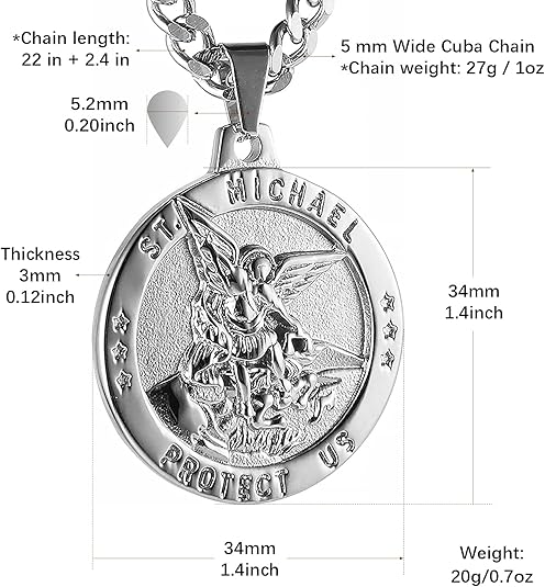One color Pendant Necklace Michael The Archangel