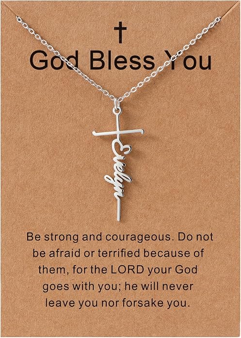 Custom Name Cross Necklace for Women