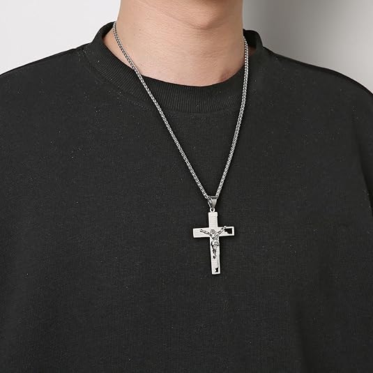 Cross Crucifix Bible Prayer Pendant Necklace