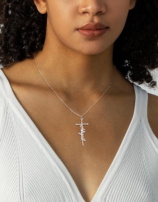 Custom Name Cross Necklace for Women