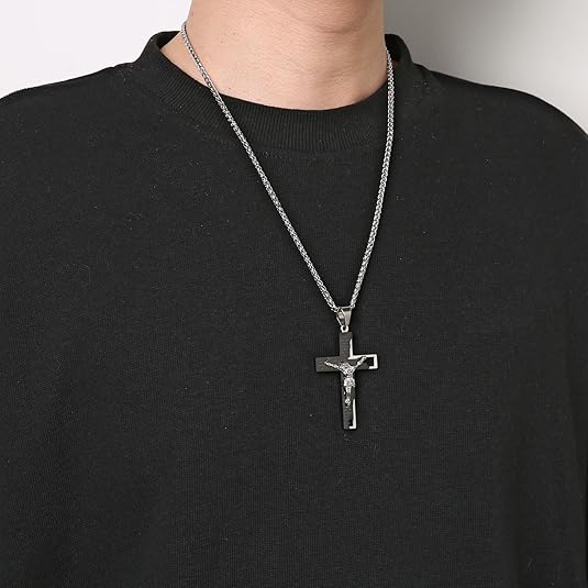 Cross Crucifix Bible Prayer Pendant Necklace