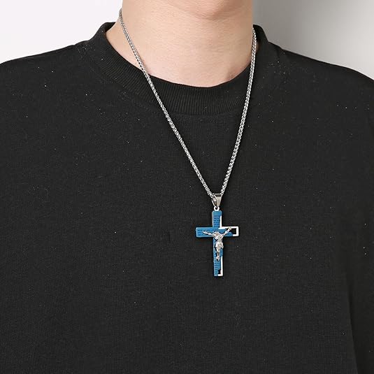 Cross Crucifix Bible Prayer Pendant Necklace