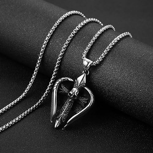 Wings Skull Cross Necklace