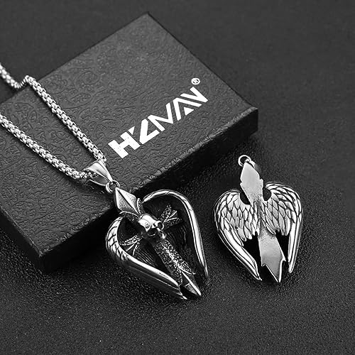 Wings Skull Cross Necklace