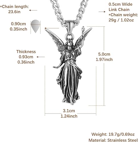 Guardian Angel Pendant Necklace Amulet