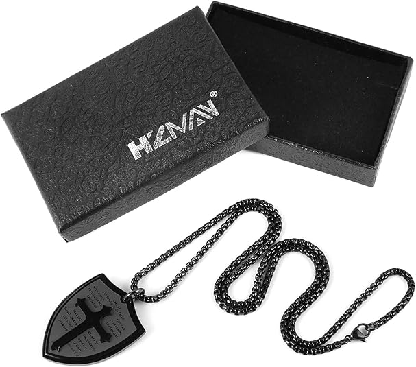 Shield Armor of God Ephesians 6:16-17, Faith Cross S Pendant Necklace