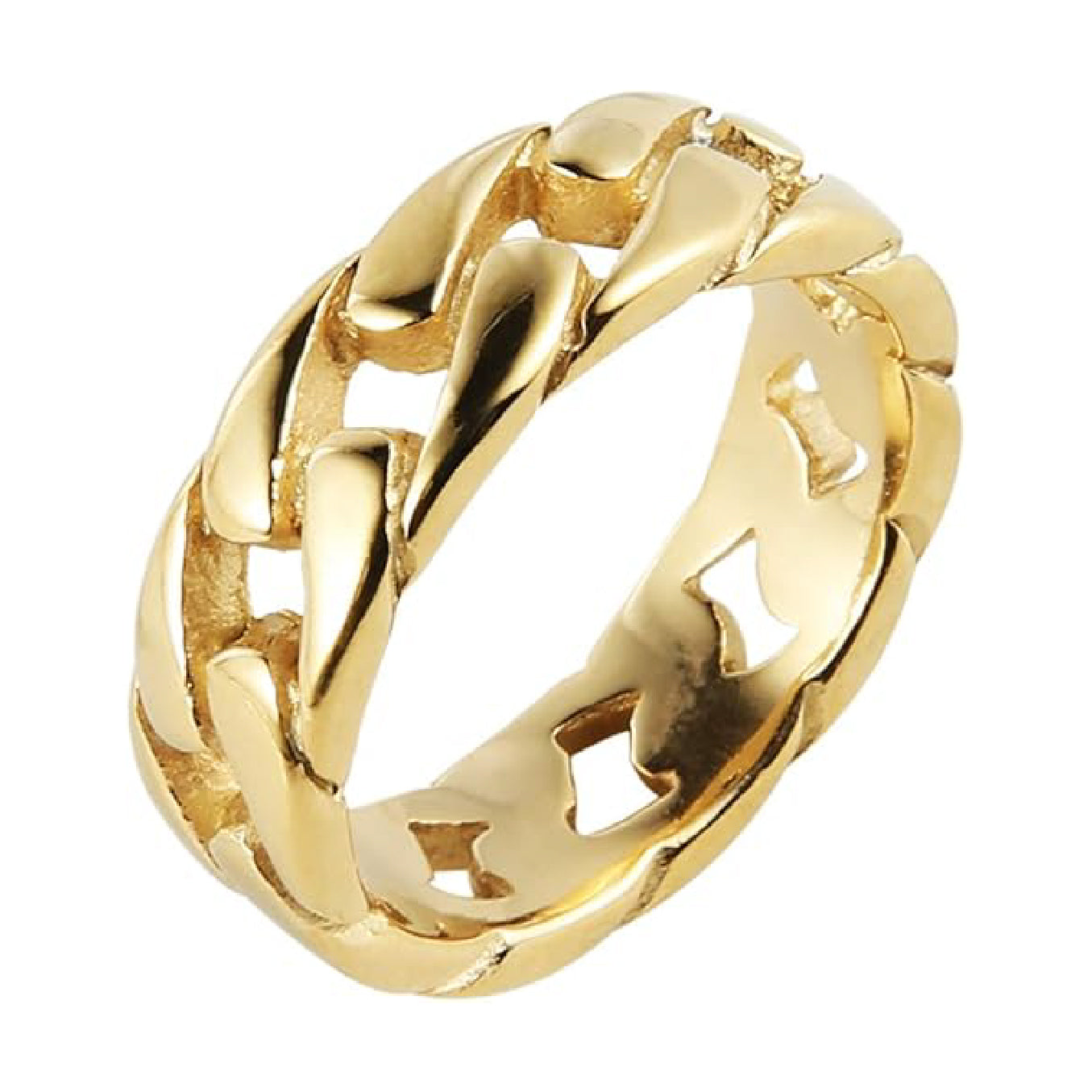 Wide Band Cuban Link Ring