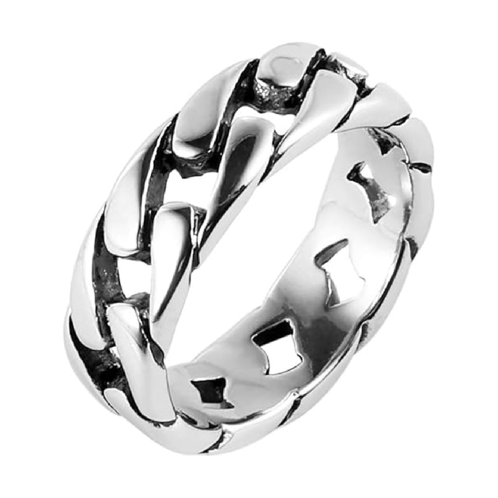 Wide Band Cuban Link Ring