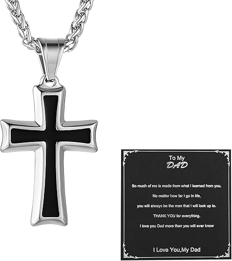 Cross Pendant Necklace with Wheat Chain