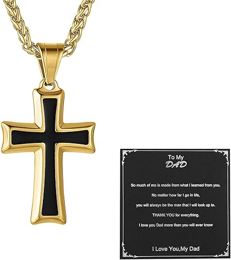 Cross Pendant Necklace with Wheat Chain