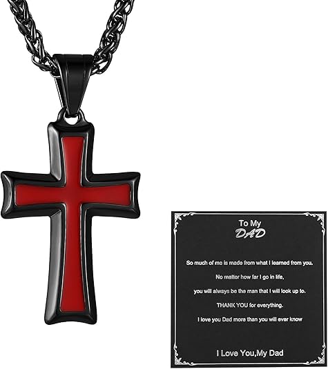 Cross Pendant Necklace with Wheat Chain
