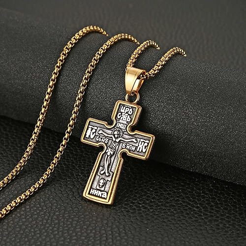 Retro Orthodox cross pendant