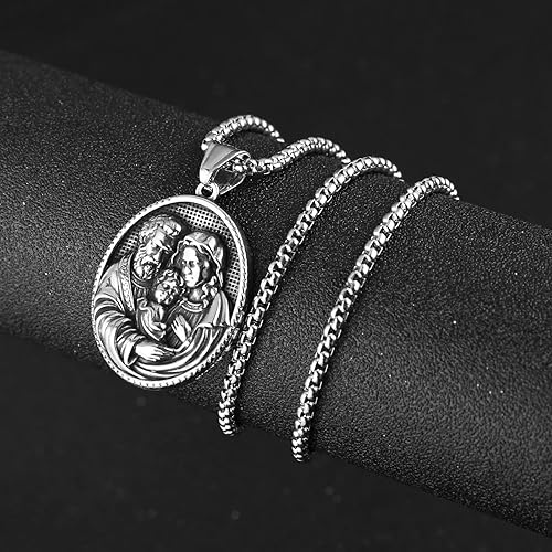 Necklace & Medal of Mary, Joseph & Jesus