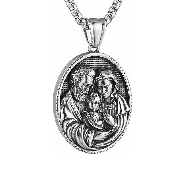 Necklace & Medal of Mary, Joseph & Jesus