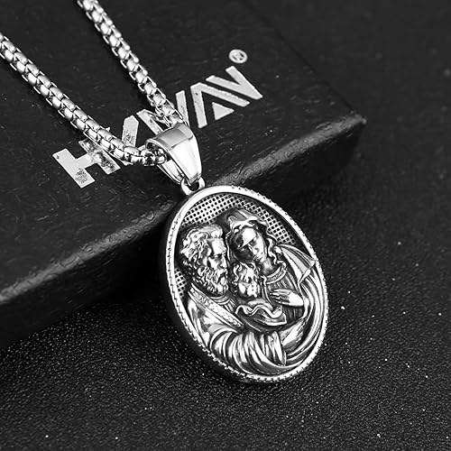 Necklace & Medal of Mary, Joseph & Jesus