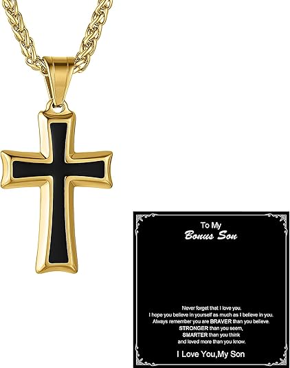 Cross Pendant Necklace with Wheat Chain