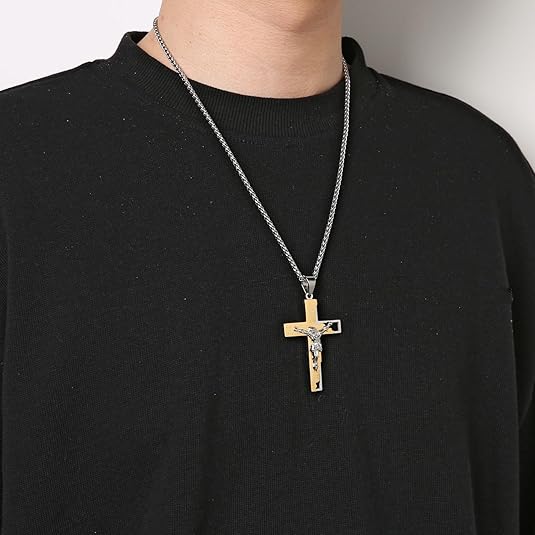 Cross Crucifix Bible Prayer Pendant Necklace