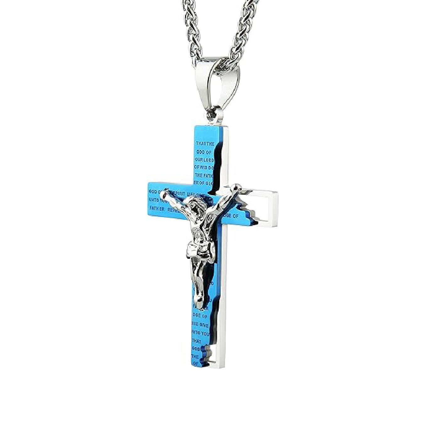 Cross Crucifix Bible Prayer Pendant Necklace