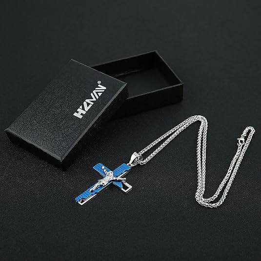 Cross Crucifix Bible Prayer Pendant Necklace